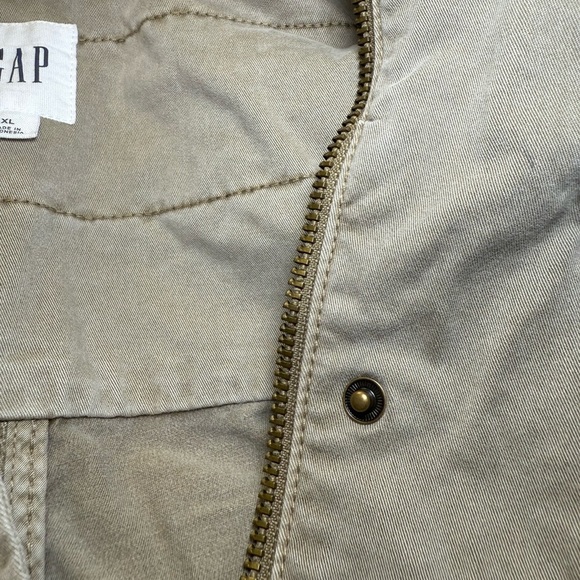 Gap Utility Jacket Khaki Women’s XL Black Lace Full Zip Draw String Belt EUC - Picture 10 of 11